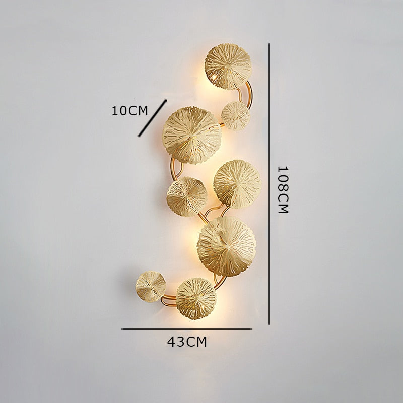 Luxury Golden Leaves Wall Lamp