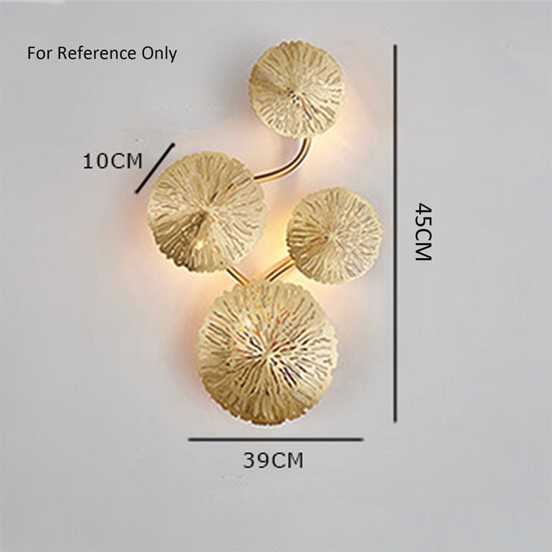 Luxury Golden Leaves Wall Lamp