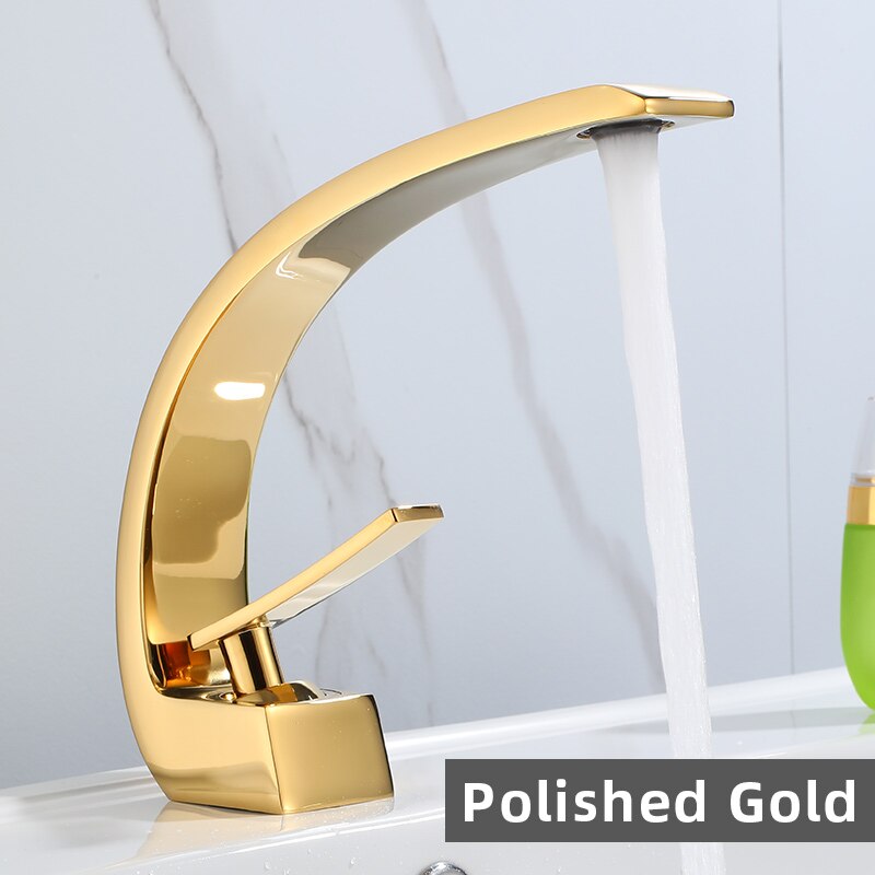 Basin Faucet Modern Bathroom Mixer Tap Black/Gold