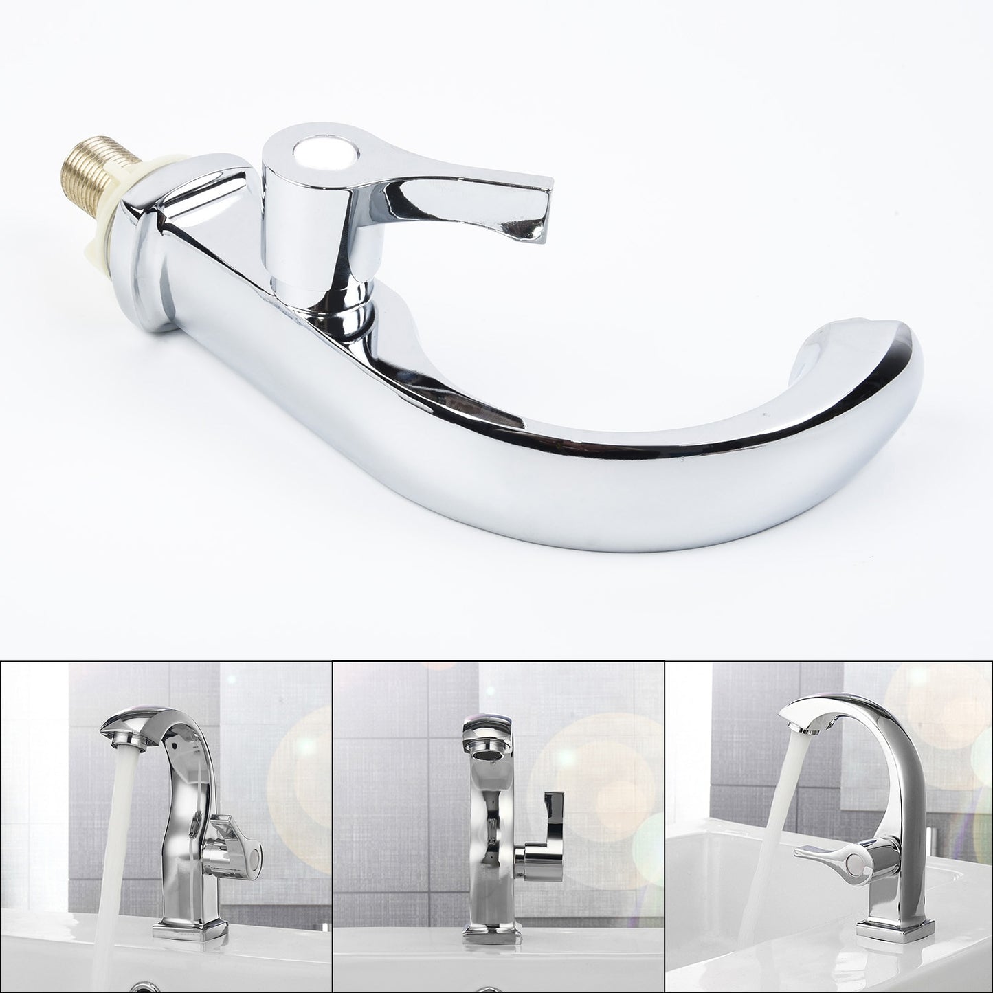 Bathroom Basin Faucet Single Handle Hole Chrome-plated Copper Faucet