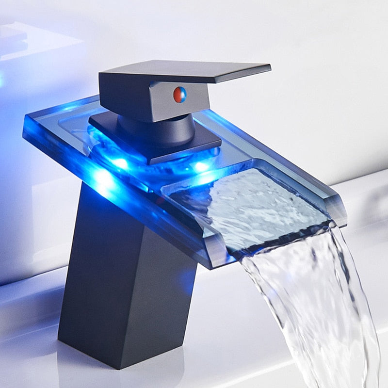 ROVATE LED Basin Faucet Brass Waterfall