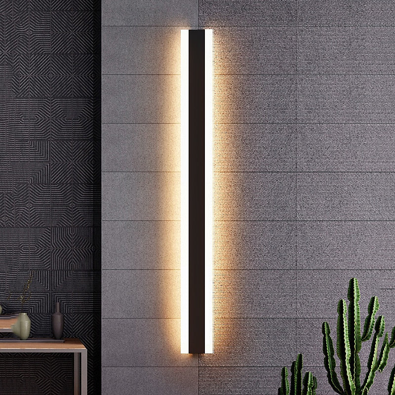 Modern Waterproof Outdoor Long Strip LED Wall Lamp