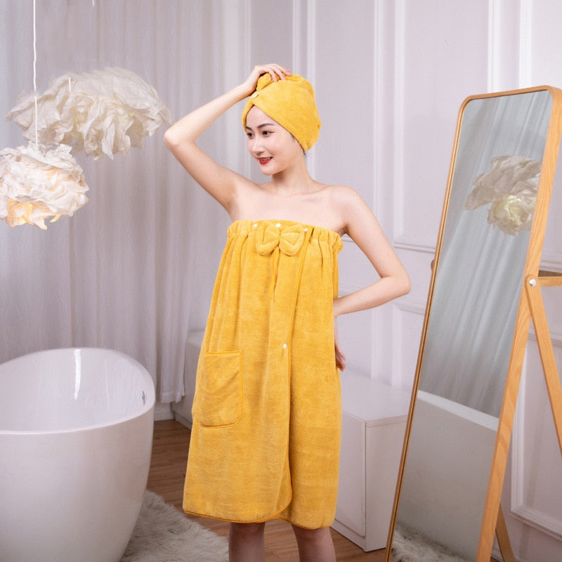 Coral Fleece Bath Dress - Soft & Absorbent