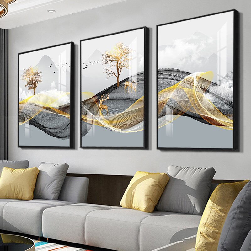 Nordic Luxury - Ribbon Abstract Landscape Wall Art