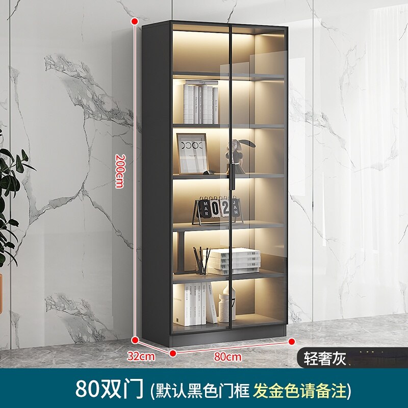 Dust-Proof Bookcase with Glass Door Display Cabinet