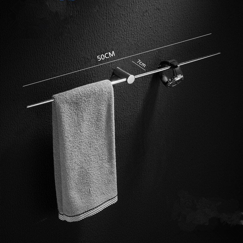 Black Towel Holder - Stainless Steel