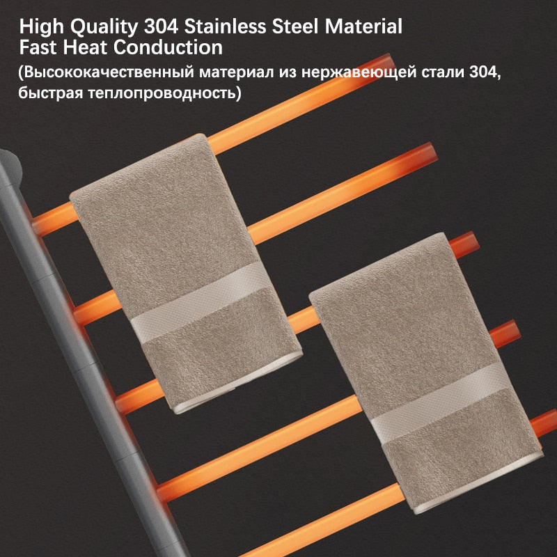 Steel Electric Heated Towel Rail - 180° Rotation