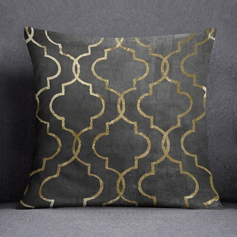 Black Gold Pattern Pillow