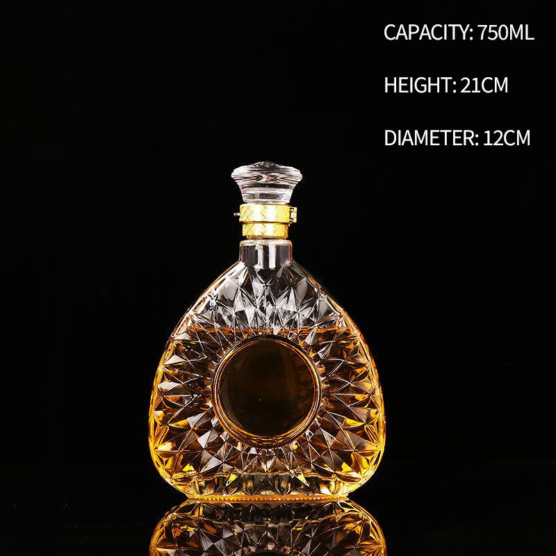 Square Decanter 800-1000ml Dispenser Crystal Glass Bottle