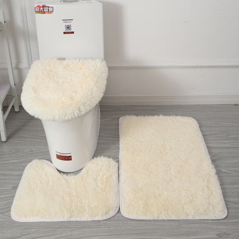 Bathroom Bath Mat Set - Soft Fluff Shower Carpet