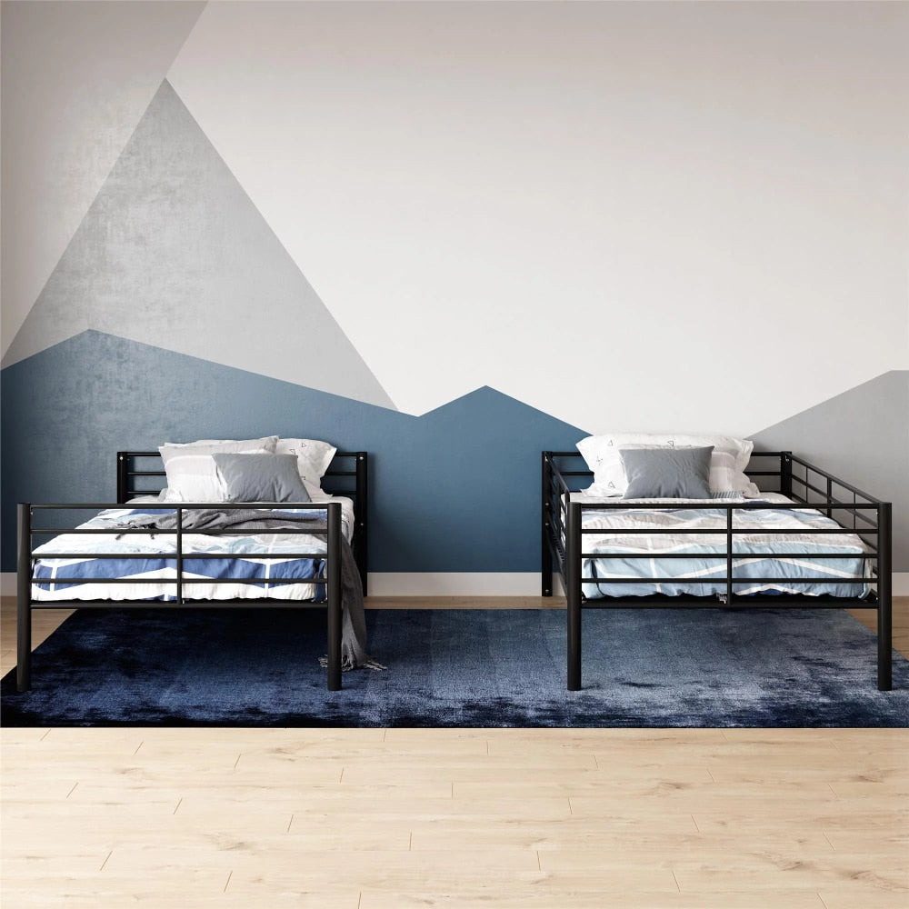 Convertible Twin over Twin Metal Bunk Bed