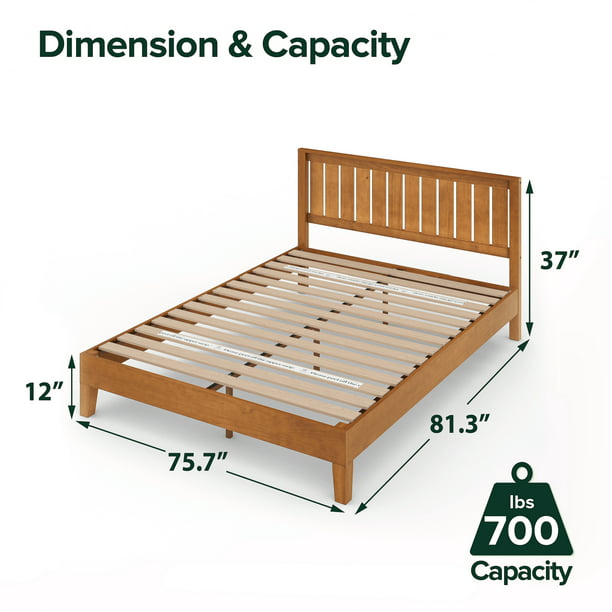 Zinus Alexia Deluxe Wood Platform Bed Frame with Headboard