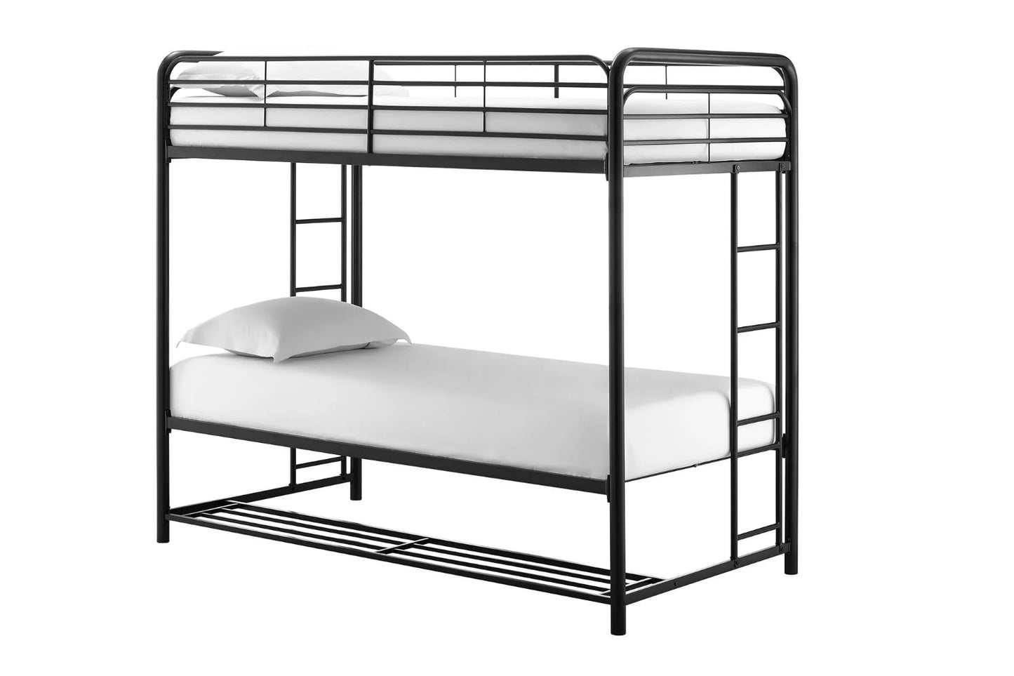 Mainstays Twin over Twin Metal Bunk Bed with Storage Bins