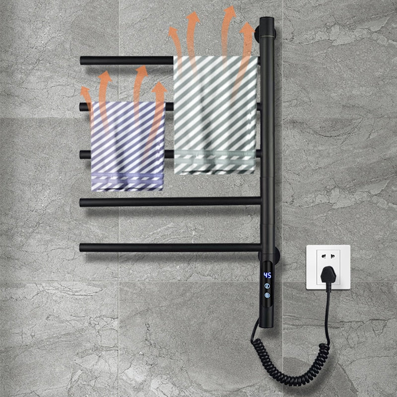 Carbon Fiber Electric Towel Dryer Intelligent Digital Display Wifi App Remote Control