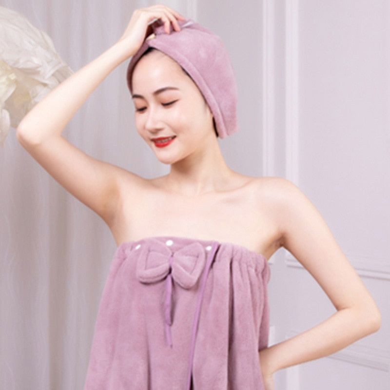 Coral Fleece Bath Dress - Soft & Absorbent