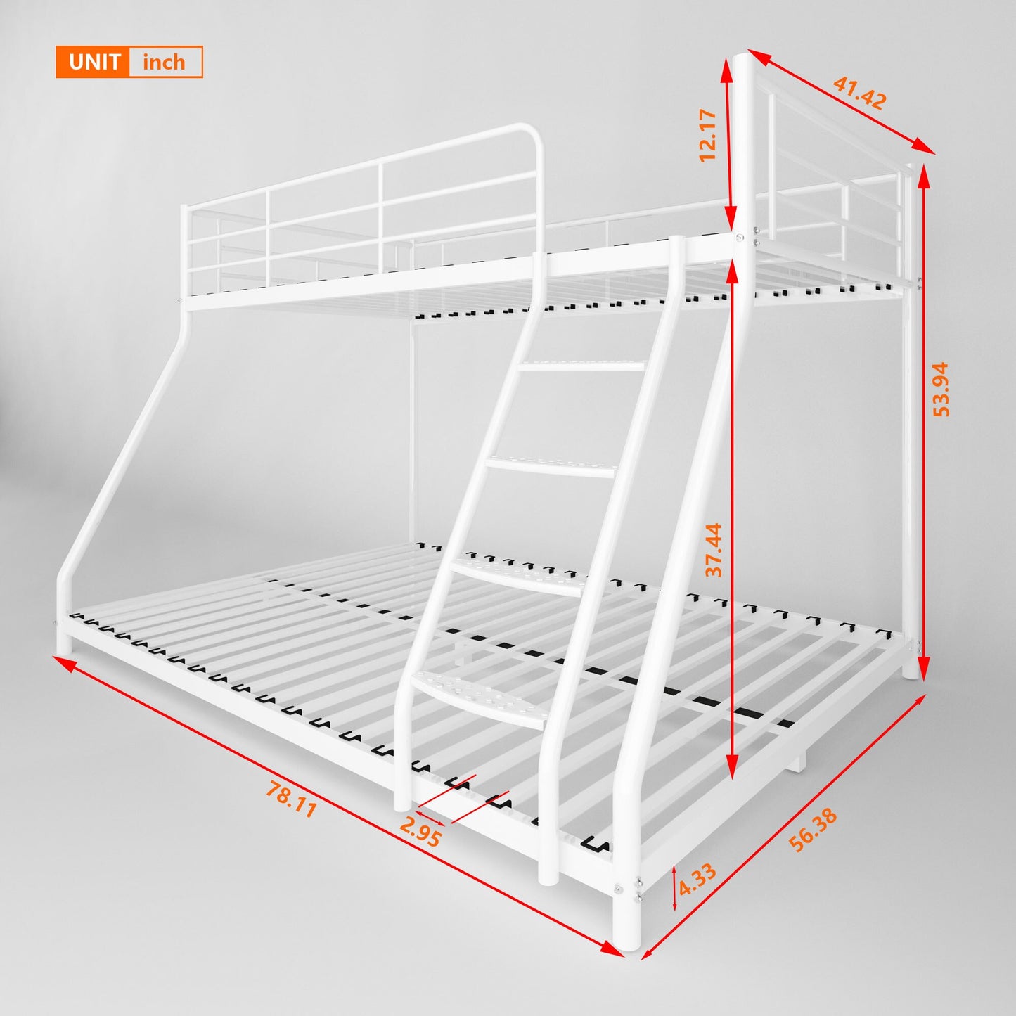 Twin over Full Metal Bunk Bed