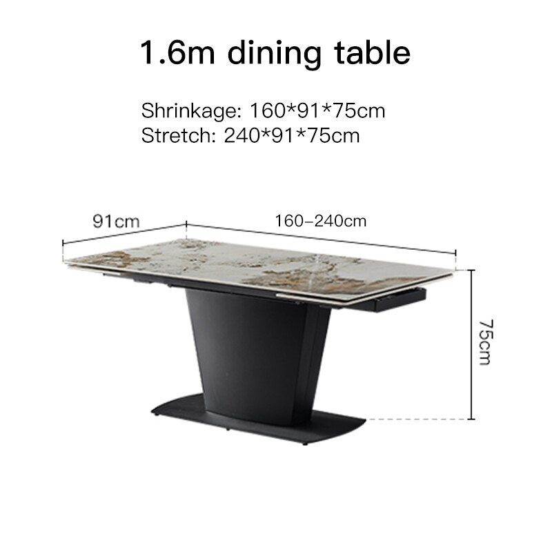 Glossy Rock Board Kitchen Table - Modern/Minimalist/Light