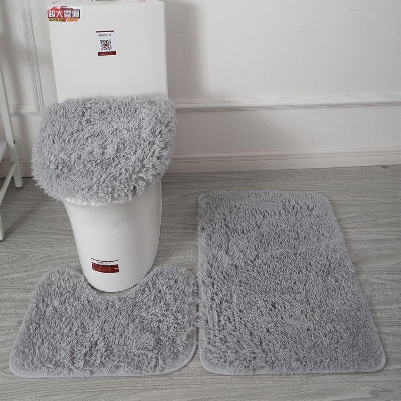 Bathroom Bath Mat Set - Soft Fluff Shower Carpet