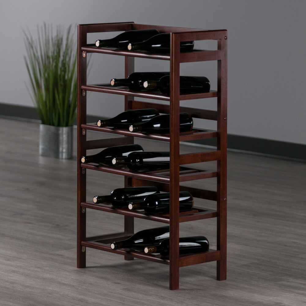Wood Silvi 30-Bottle Wine Display Rack