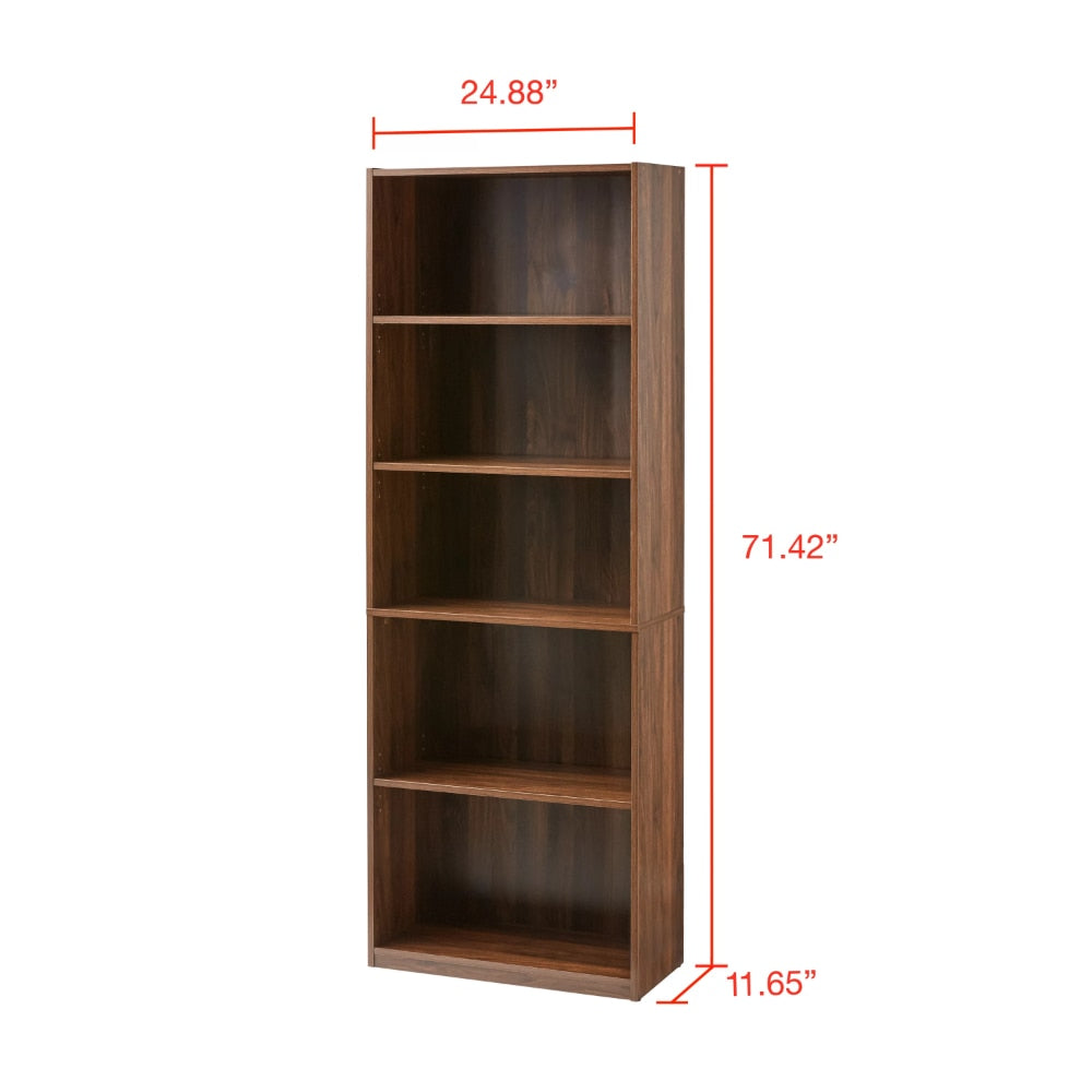 Bookcase with 5 Adjustable Shelves