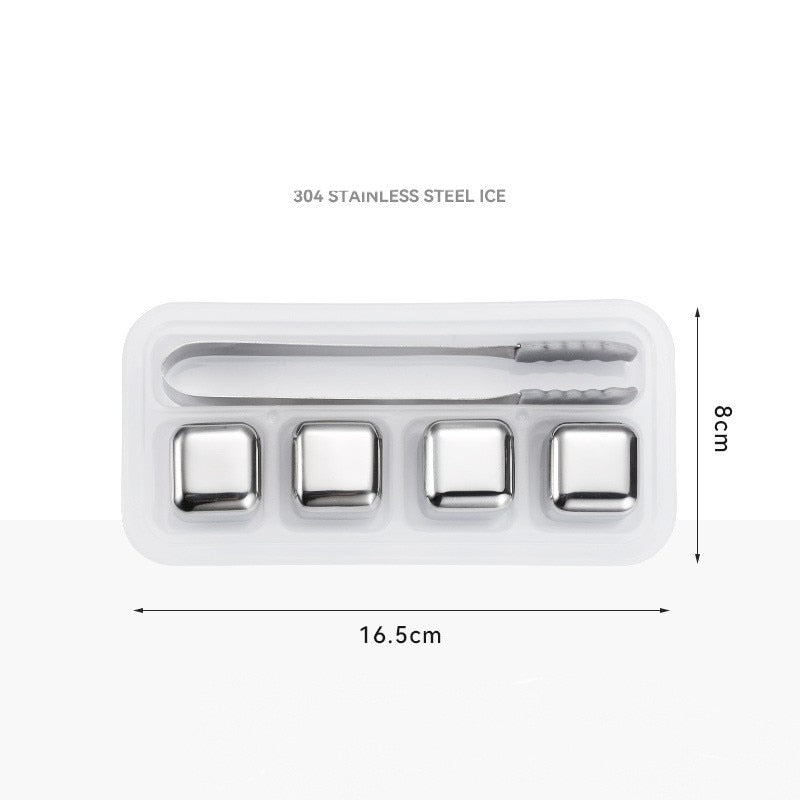 Stainless Steel Ice Cubes Set - Reusable Chilling Stones