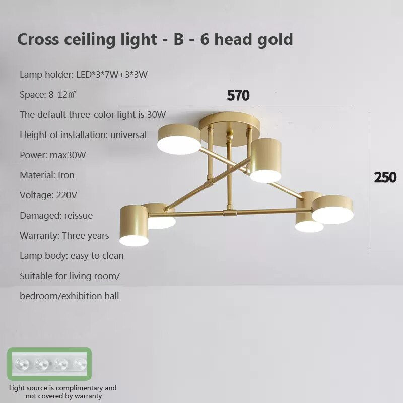 LED Modern Ceiling Chandelier - 6 Heads