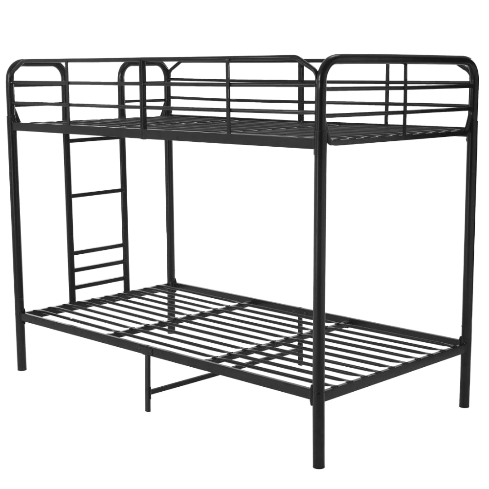 Twin Over Twin Metal Bunk Bed with Ladder