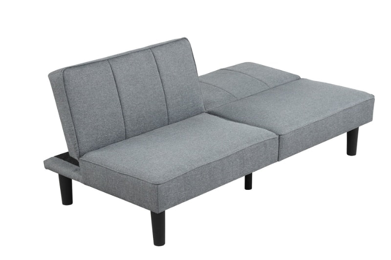 Mainstays Studio Futon Gray Linen Upholstery Folding Sofa Bed