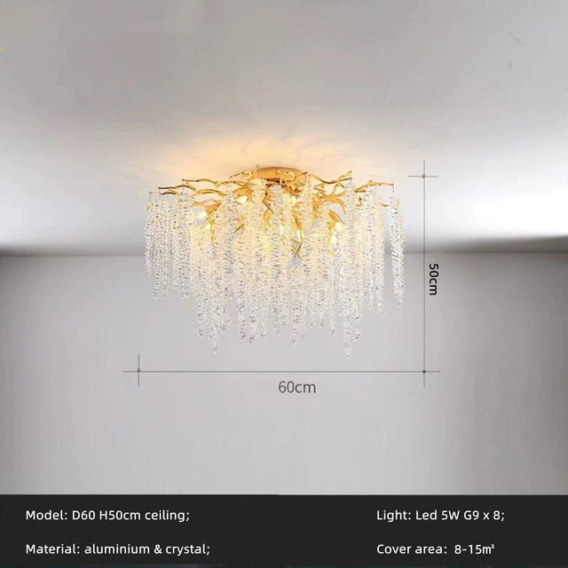 Luxury Gold Glass LED Lights - Ceiling Chandeliers