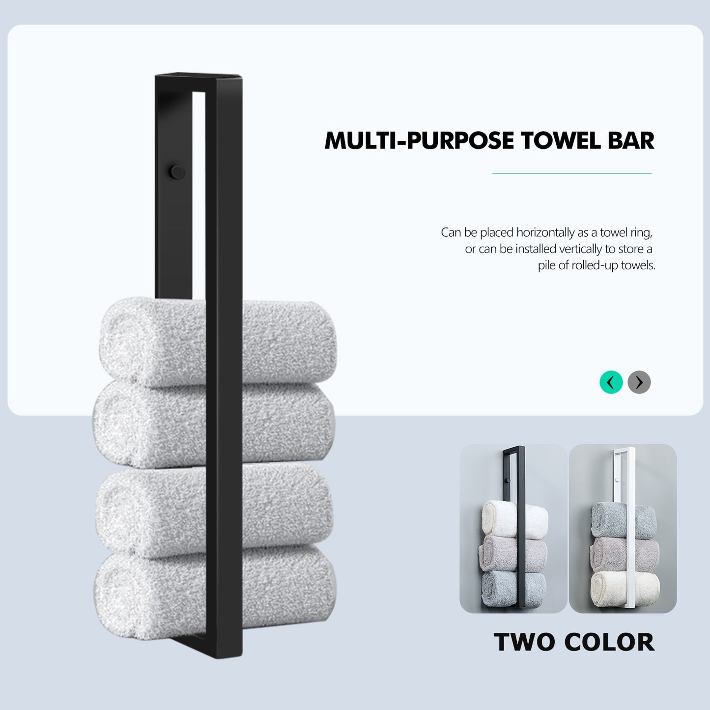 Bathroom Towel Rack - No Drilling Required