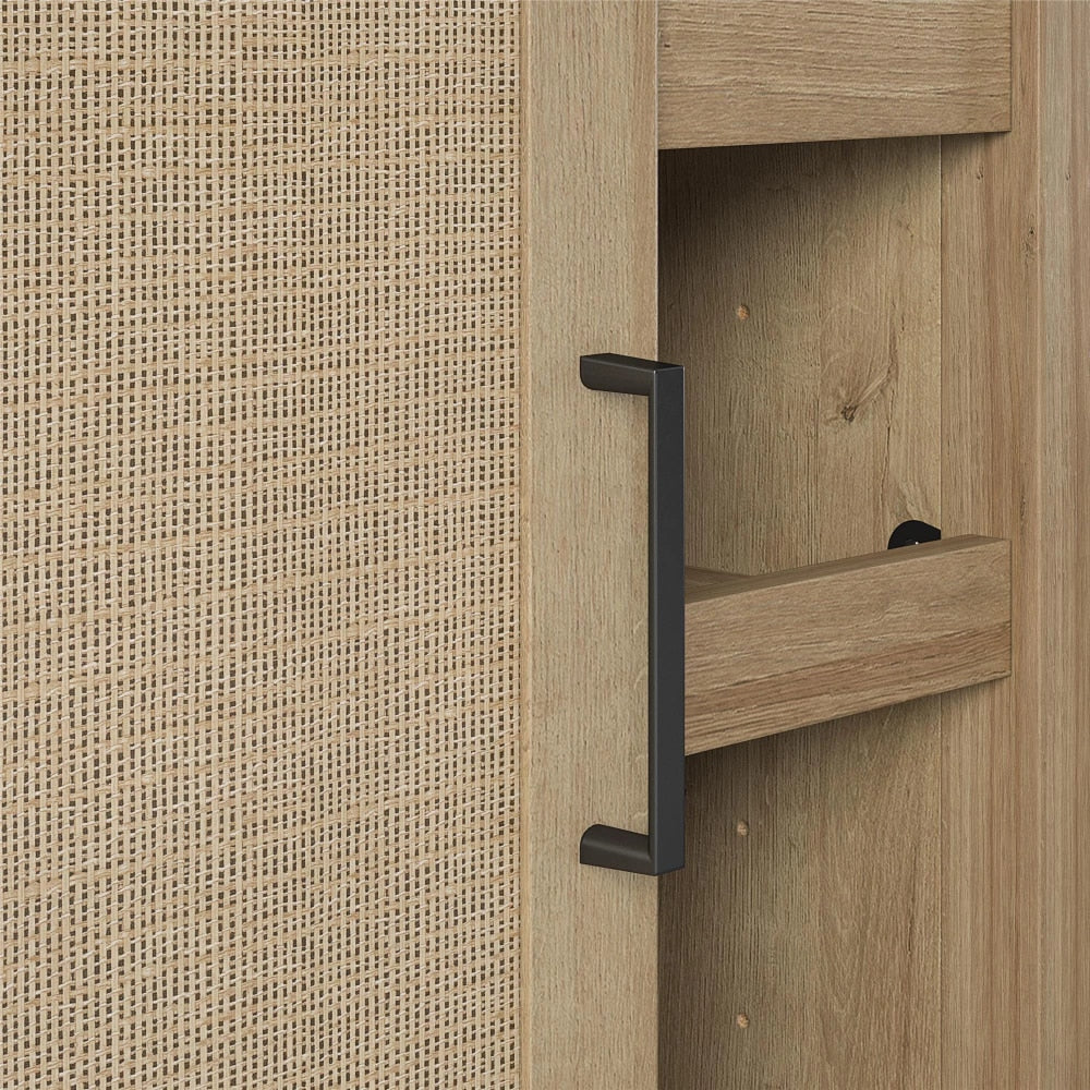 Bar Cabinet - Natural with Faux Rattan