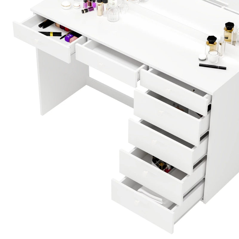 Ember Interiors Caris Modern White Painted Vanity Table