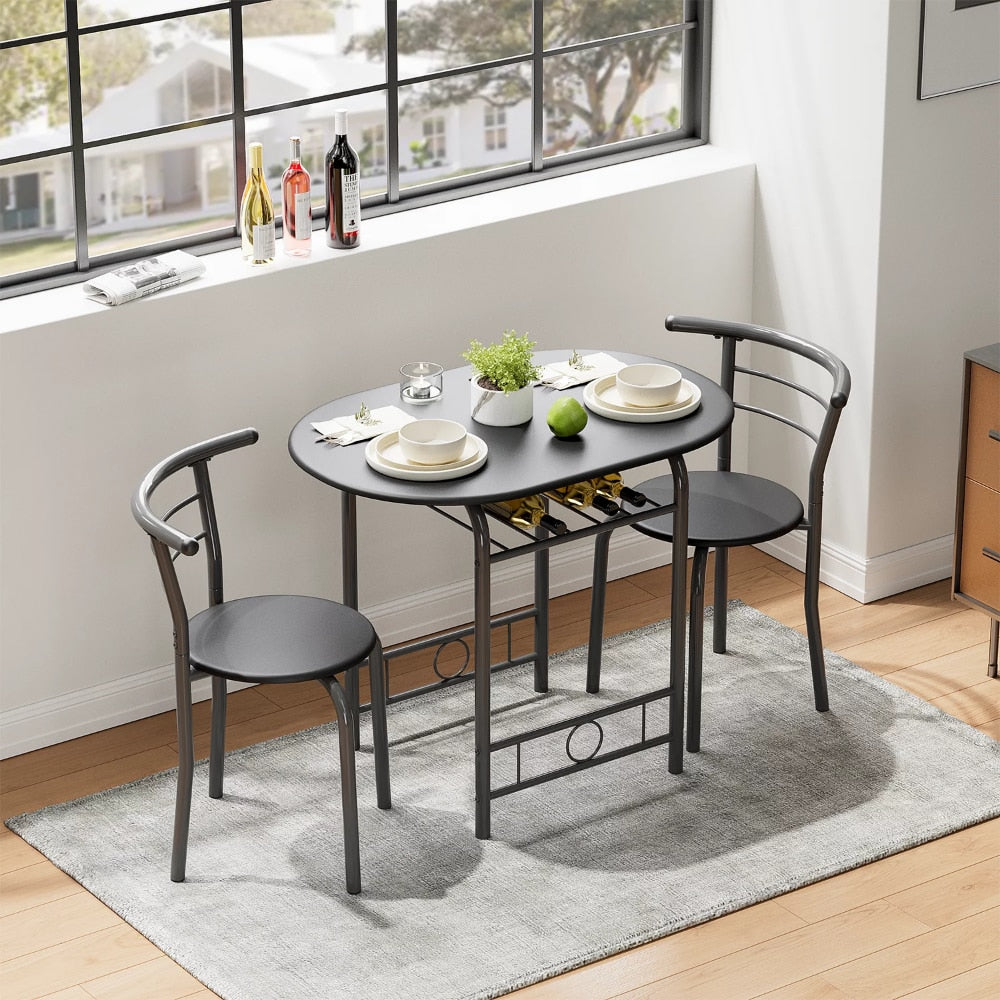 3 Pieces Dining Set for 2 - Small Kitchen Breakfast Table Set