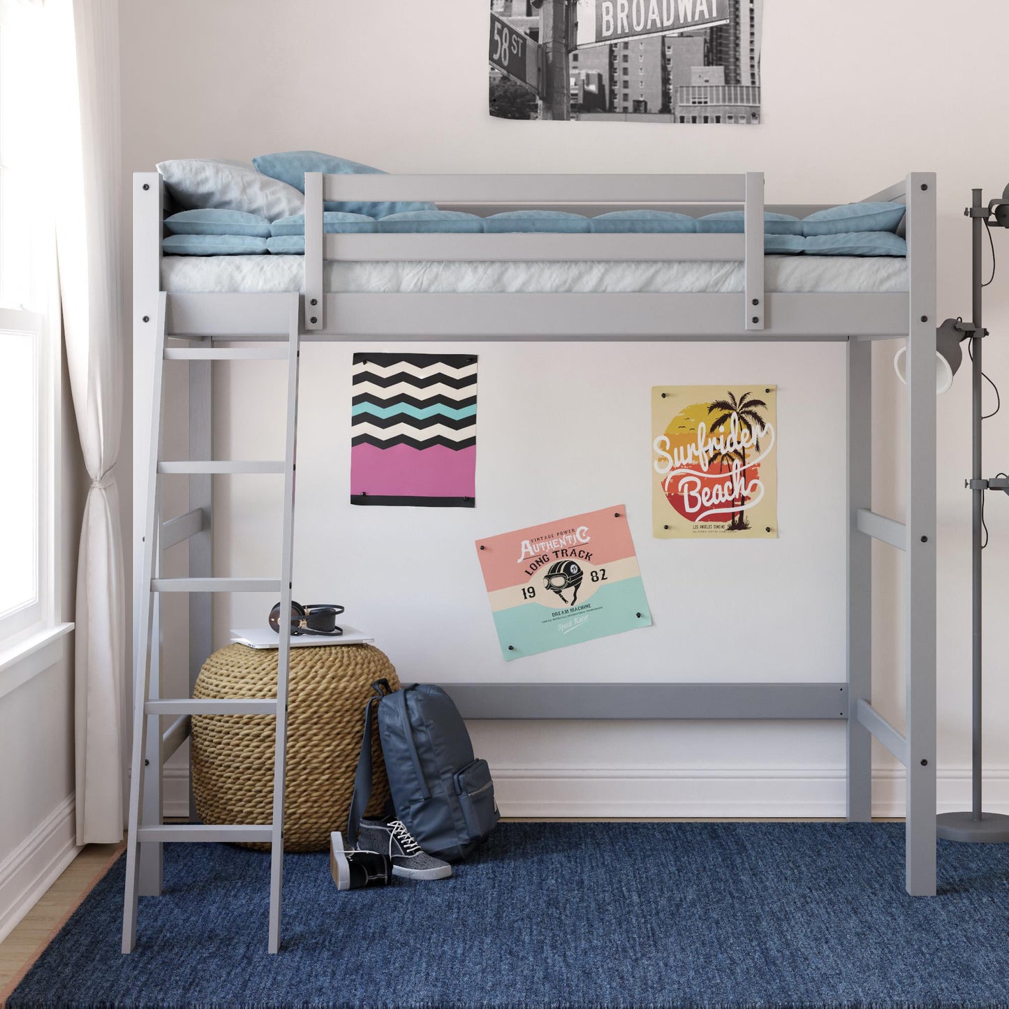 Kiarah Twin Loft Bed with Ladder