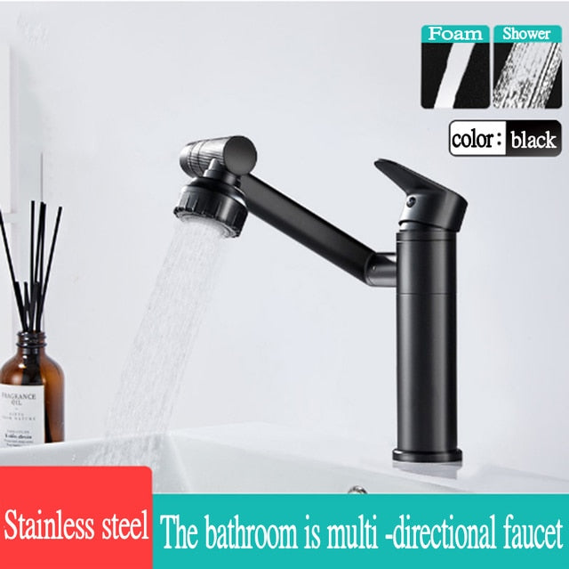 Basin Faucet Modern Bathroom Mixer Tap Black/Chrome