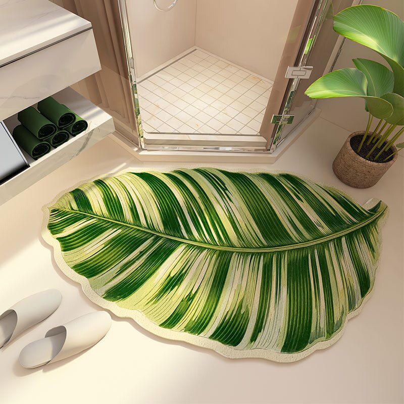 Super Absorbent Bath Mat - Leaf Shape