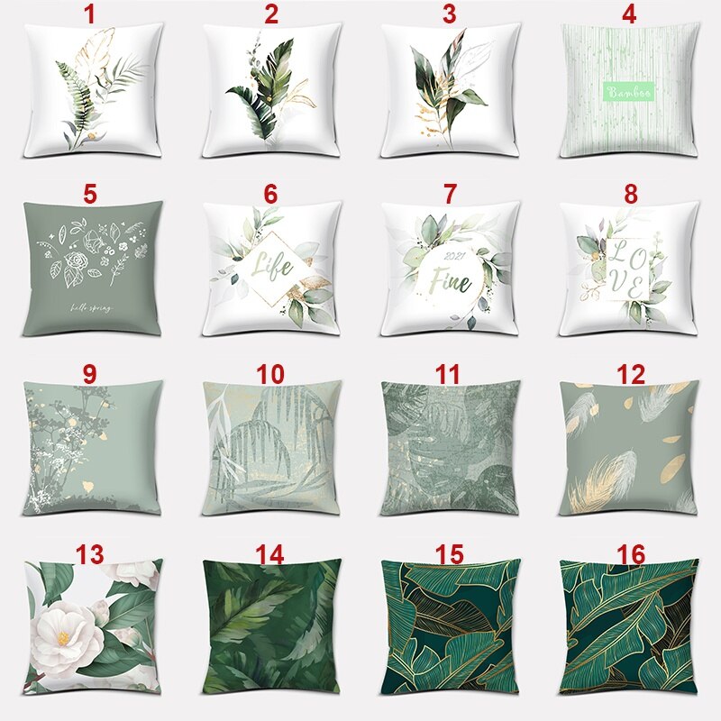 Bean Green Floral Patterns Series Pillow