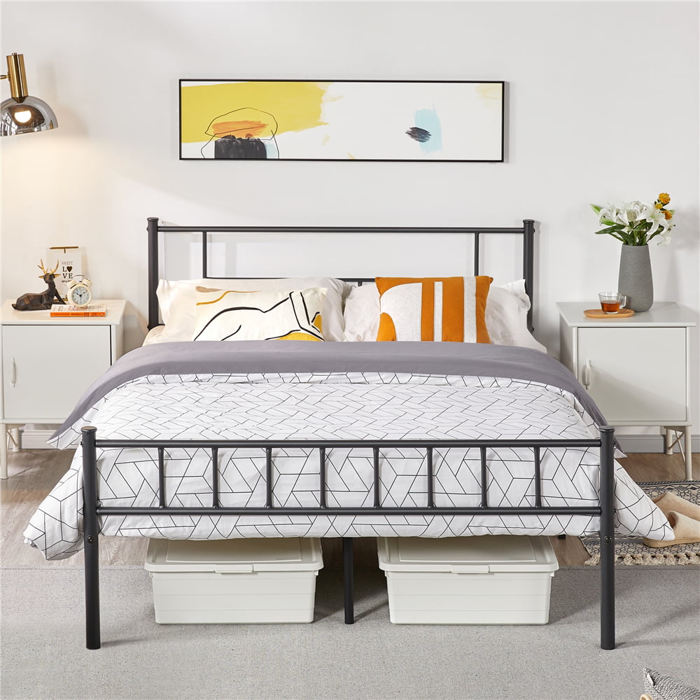 Metal Full Bed with Headboard and Footboard