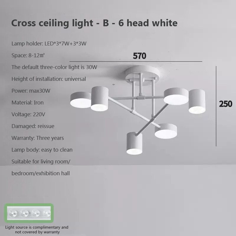 LED Modern Ceiling Chandelier - 6 Heads