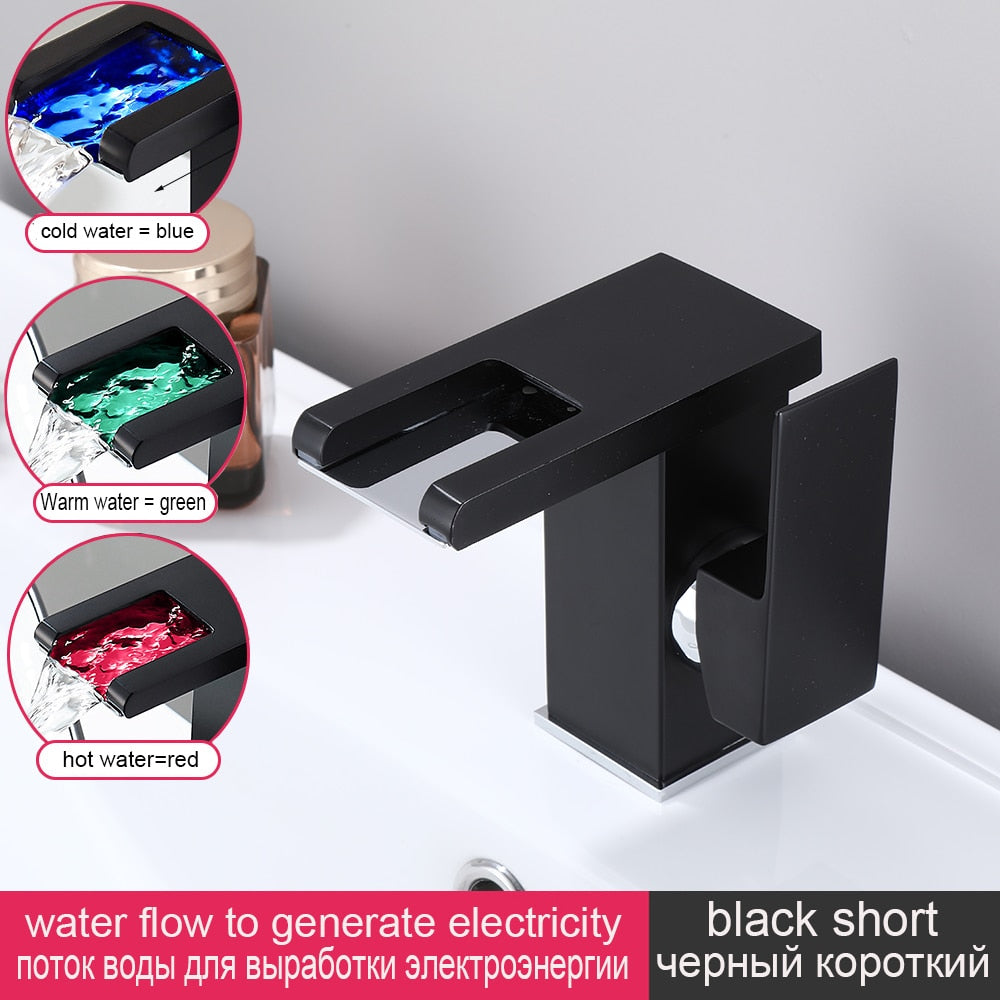 Luxury LED Black Basin Faucet