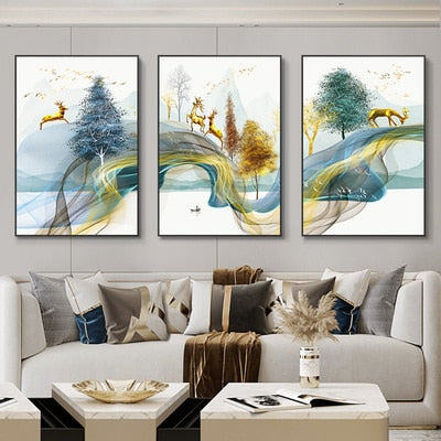 Nordic Luxury - Ribbon Abstract Landscape Wall Art