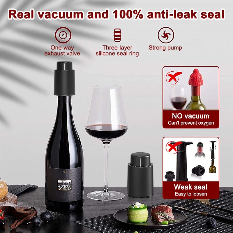 Vacuum Wine Bottle Stopper - Reusable