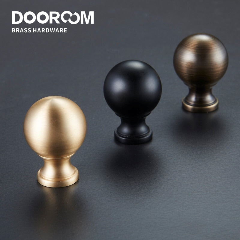 Dooroom Solid Brass Furniture Handles Round