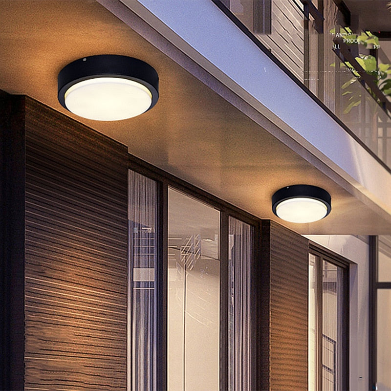 Modern Outdoor LED Ceiling Lamp - 16W/20W Waterproof