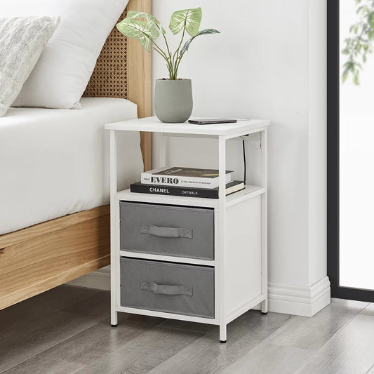 2-Drawers Nightstand With USB