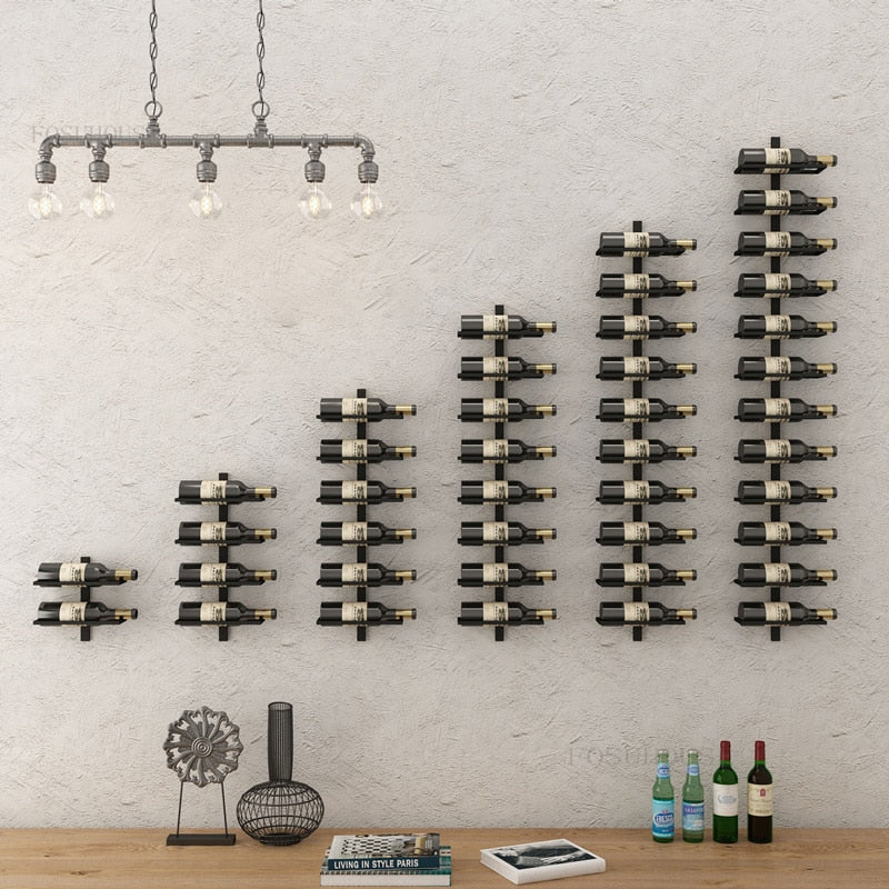 Luxury Iron Bar Cabinets - Wall-mounted Wine Rack
